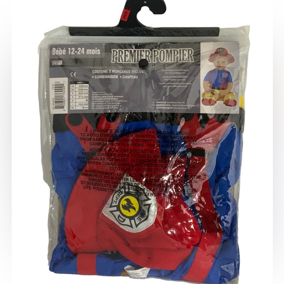 !! SOLD !! Halloween Costume Fireman Infant Baby 12 to 24 Months 2 Piece Set - Picture 11 of 16